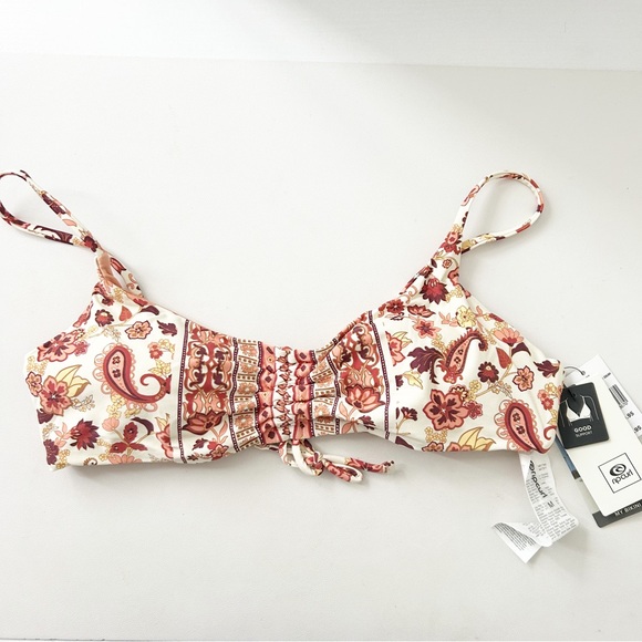 NEW Rip Curl Desert Dawn Bralette Paisley Floral Bikini Swimsuit Top Medium (M) - Picture 2 of 7